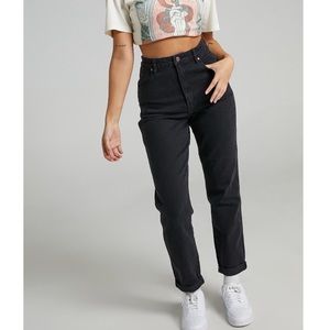 High Waisted Black Wrangler Jeans